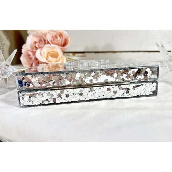 Emilio Pucci Rare Glitter Lucite 3-D Logo Box Clutch/Shoulder Bag - Picture 6 of 16